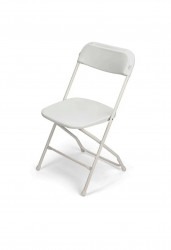 Light gray resin folding chairs